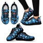 Women's Black Mesh Nurse Sneakers 3 With Blue-White Medical Icons