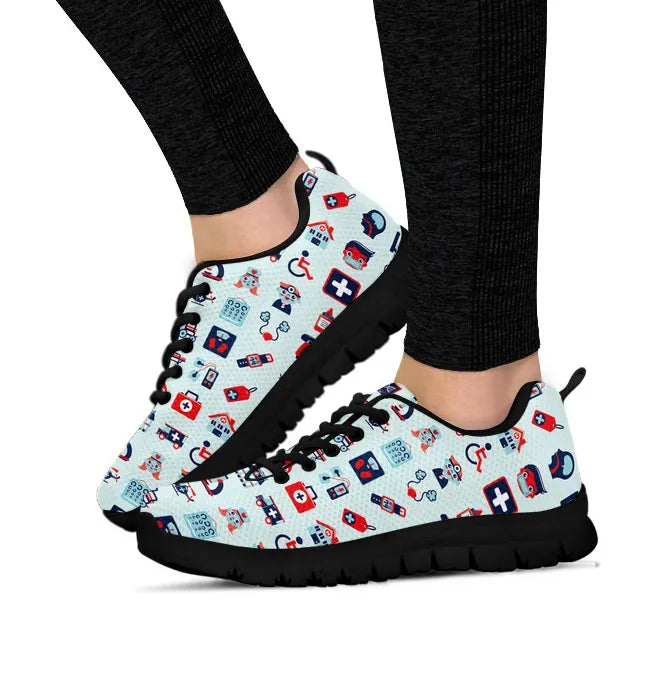 Women's Mesh Pale Blue Nurse Sneakers