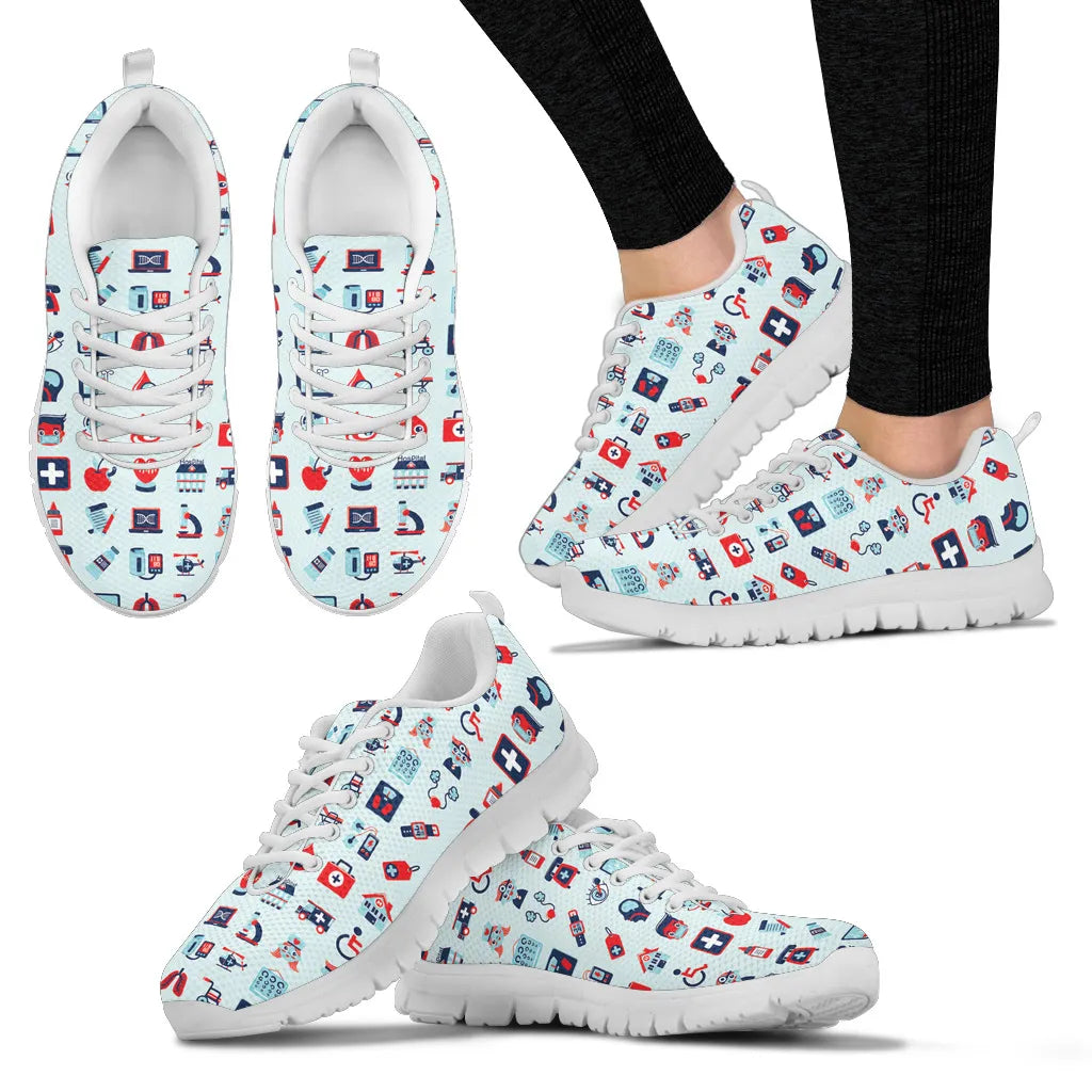 Women's Mesh Pale Blue Nurse Sneakers