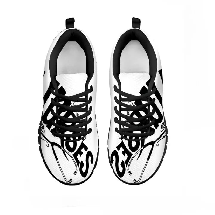 Women's White Nurse Sneakers With Nurse Logo