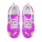 Women's Fuchsia Mesh Nurse Sneakers 2 With Yellow-Teal Medical Motif