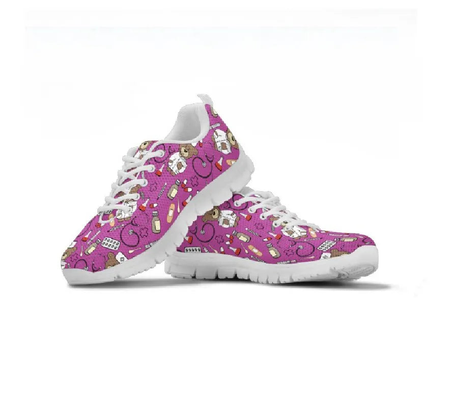 Bear Mesh Nurse Sneakers Fuchsia