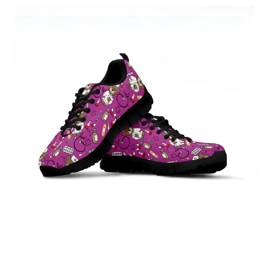 Bear Mesh Nurse Sneakers Fuchsia