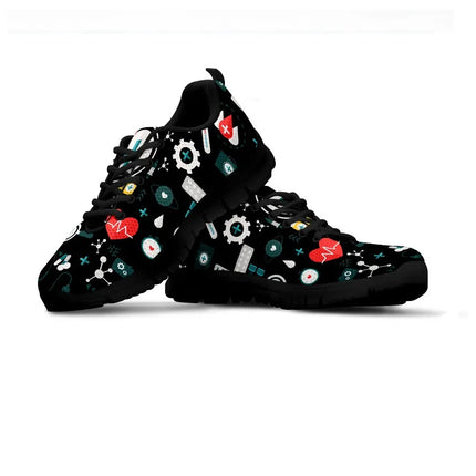 Sneakers da infermiera nere in mesh da donna 8