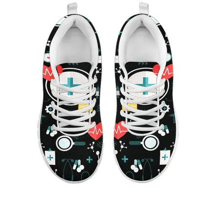 Sneakers da infermiera nere in mesh da donna 8